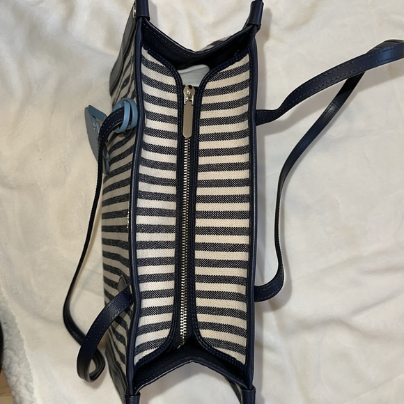 Kate spade navy and cream striped canvas bag - Picture 10 of 17